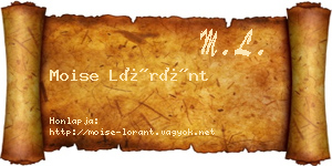 Moise Lóránt névjegykártya